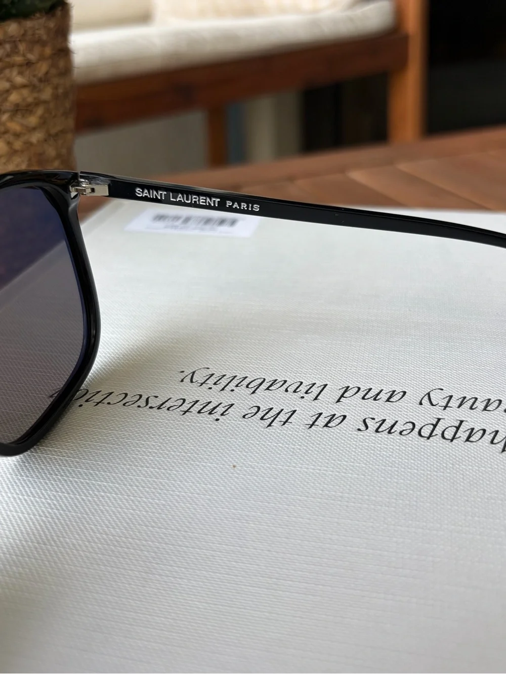 Saint Laurent SL37 001 Black Oversized Square Sunglasses 58mm